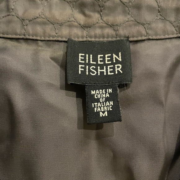 Eileen Fisher Coat Stitched Circle Button Down Quilted Jacket Size Medium - Picture 7 of 10